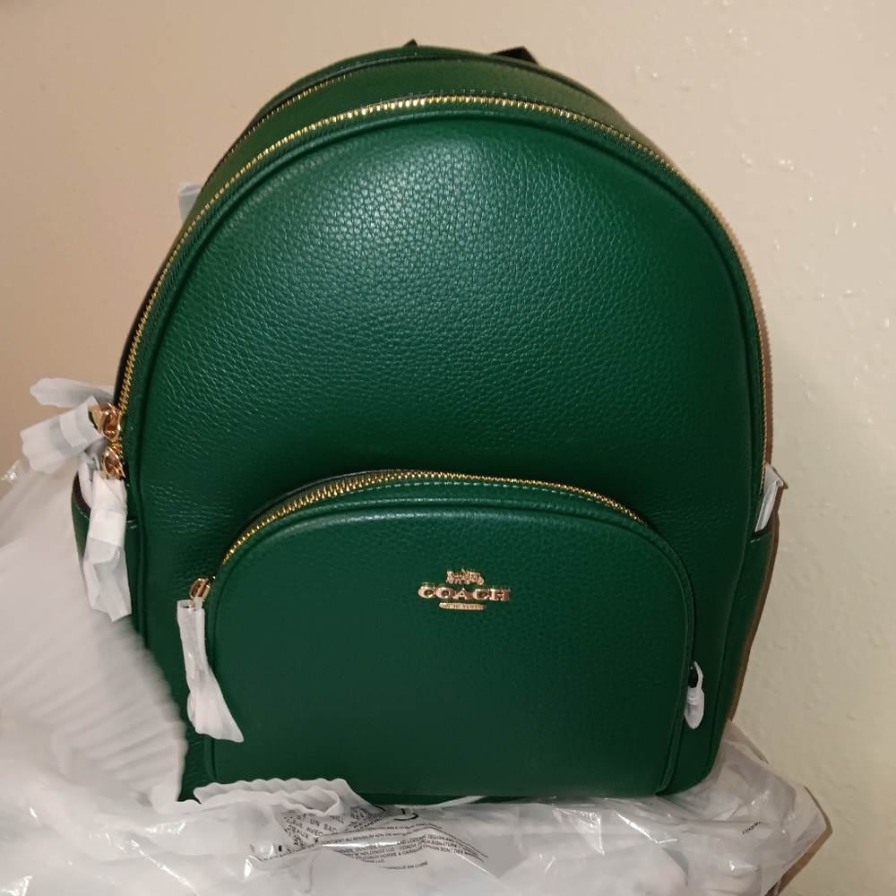 Coach Green and Gold Backpack with Luxurious Design